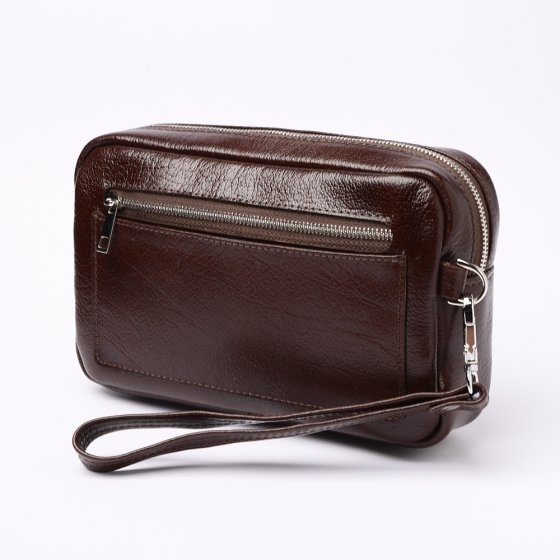 کیف پاسپورتی طرح اورانوس چرم ساده قهوه ای