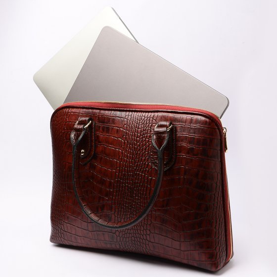 کیف دوشی زنانه مجلسی طرح نازنین چرم کروکودیل زرشکی