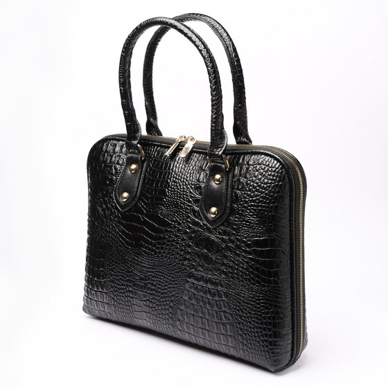 کیف دوشی زنانه مجلسی طرح نازنین چرم کروکودیل مشکی