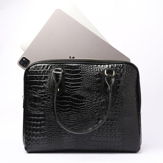 کیف دوشی زنانه مجلسی طرح نازنین چرم کروکودیل مشکی