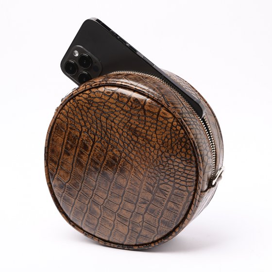 کیف دوشی دخترانه طرح سوگند چرم کروکودیل قهوه ای