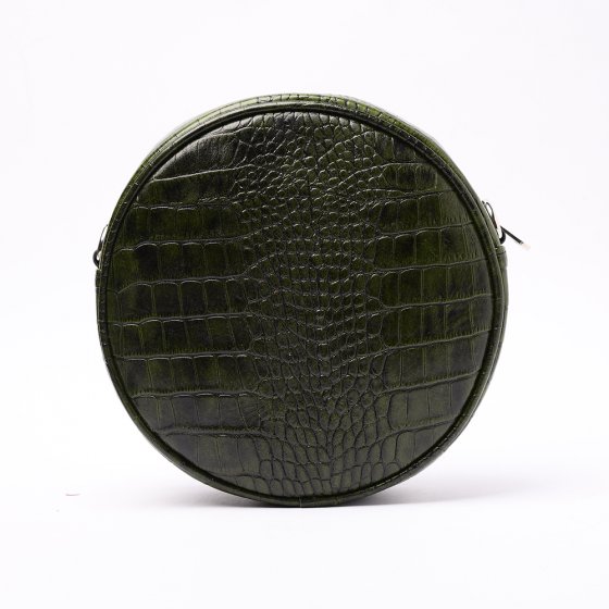 کیف دوشی دخترانه طرح سوگند چرم کروکودیل سبز