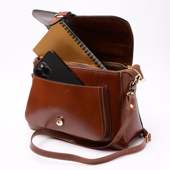 کیف مجلسی زنانه طرح نفیس چرم ساده عسلی