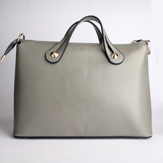 کیف مجلسی زنانه طرح افروز چرم ساده طوسی