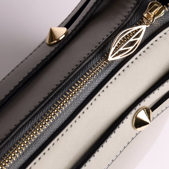 کیف مجلسی زنانه طرح افروز چرم ساده طوسی