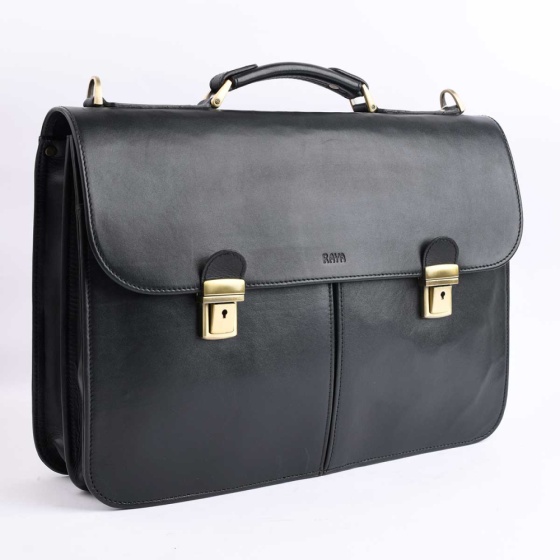 کیف دیپلمات طرح پترس چرم ساده مشکی