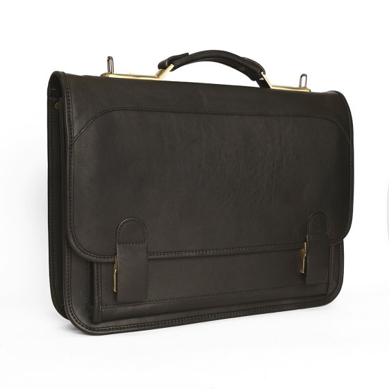 کیف دیپلمات طرح دو قفل مخفی چرم ساده مشکی