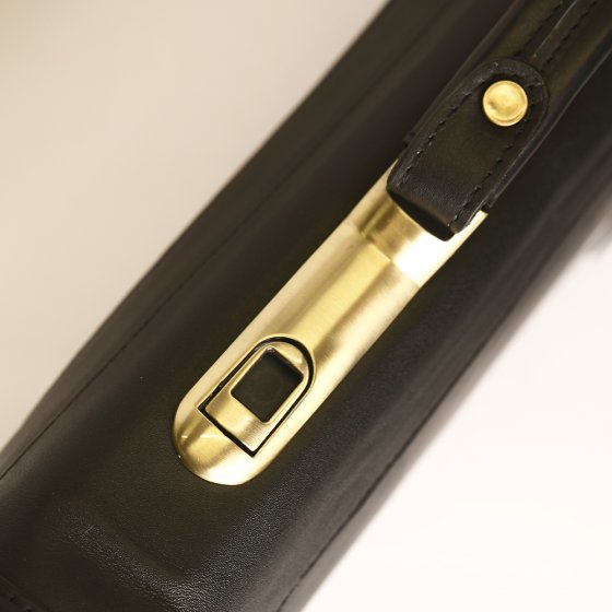 کیف دیپلمات طرح دو قفل مخفی چرم ساده مشکی