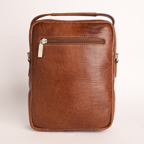 کیف کراس بادی مردانه طرح مینی اطلس چرم لیزارد عسلی