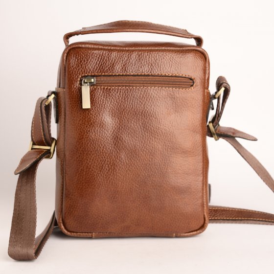 کیف کراس بادی مردانه طرح مینی اطلس چرم فلوتر عسلی