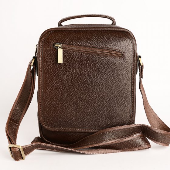 کیف کراس بادی مردانه طرح فارا چرم فلوتر قهوه ای