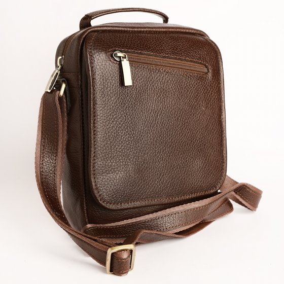 کیف کراس بادی مردانه طرح فارا چرم فلوتر قهوه ای