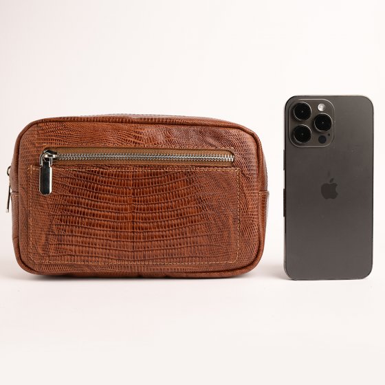 کیف کمری طرح داریوش چرم لیزارد عسلی