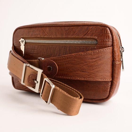 کیف کمری طرح داریوش چرم لیزارد عسلی