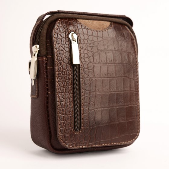 کیف کراس بادی مردانه طرح آیریک چرم فلوتر قهوه ای