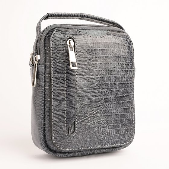 کیف کراس بادی مردانه طرح آیریک چرم لیزارد طوسی