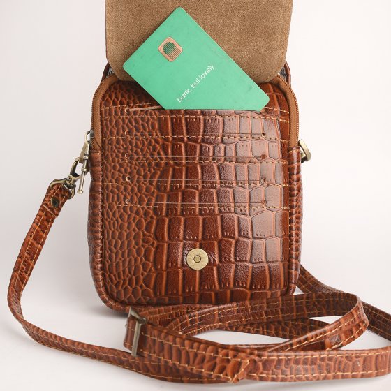 کیف کراس بادی مردانه طرح آیریک چرم کروکودیل عسلی
