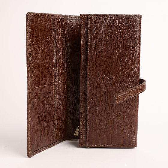 کیف دستی زنانه طرح هینا چرم لیزارد قهوه ای