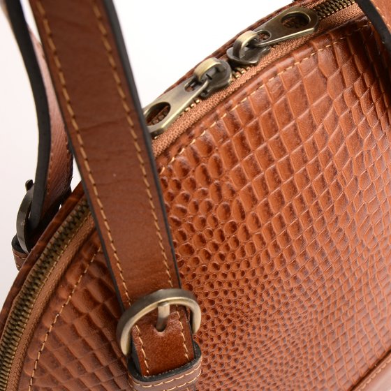 کیف زنانه مجلسی طرح لی چرم کروکودیل عسلی