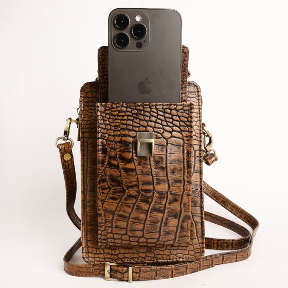 کیف کراس بادی مردانه طرح آرکان چرم کروکودیل قهوه ای