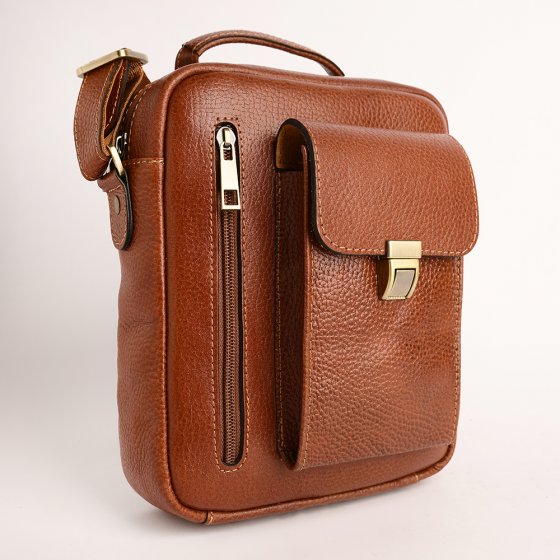 کیف کراس بادی مردانه طرح ساتیا چرم فلوتر عسلی