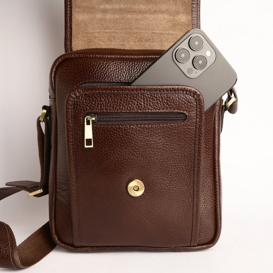 کیف کراس بادی مردانه طرح آرشام چرم فلوتر قهوه ای