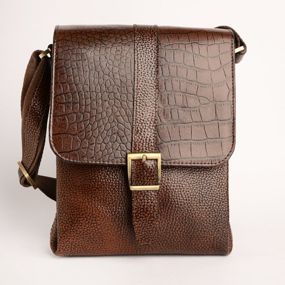 کیف کراس بادی مردانه طرح سپنتا چرم فلوتر قهوه ای B1 / B2/C1