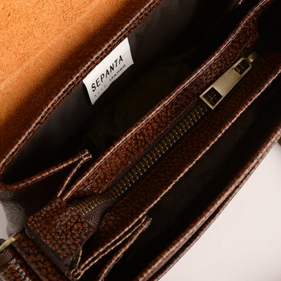 کیف کراس بادی مردانه طرح سپنتا چرم فلوتر قهوه ای
