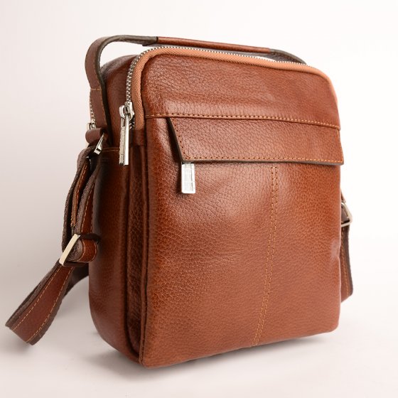 کیف کراس بادی مردانه طرح تابش چرم فلوتر عسلی