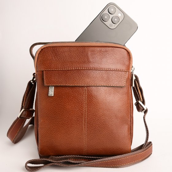 کیف کراس بادی مردانه طرح تابش چرم فلوتر عسلی