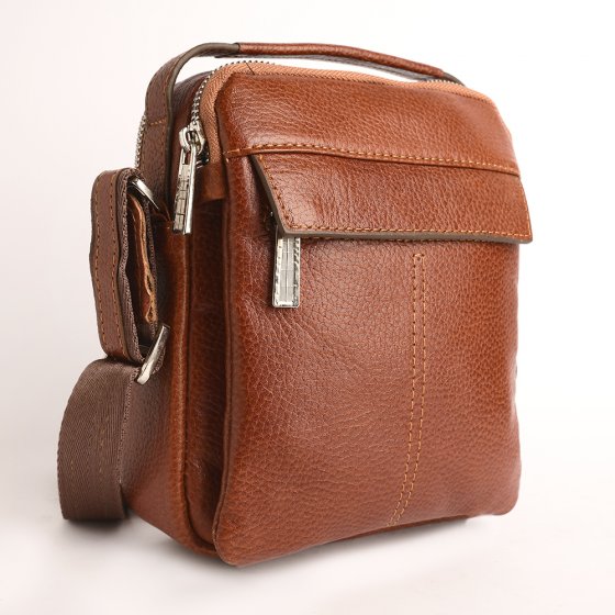 کیف کراس بادی مردانه طرح مینی تابش چرم فلوتر عسلی