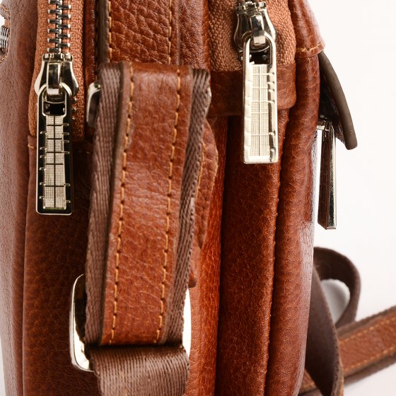 کیف کراس بادی مردانه طرح مینی تابش چرم فلوتر عسلی