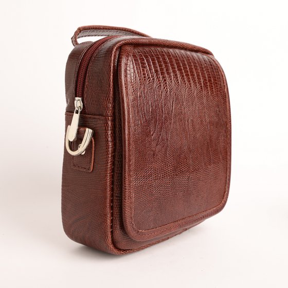 کیف کراس بادی مردانه طرح کایسر چرم لیزارد زرشکی