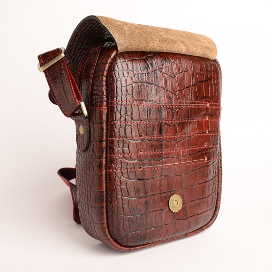 کیف کراس بادی مردانه طرح آیریک بزرگ چرم کروکودیل زرشکی