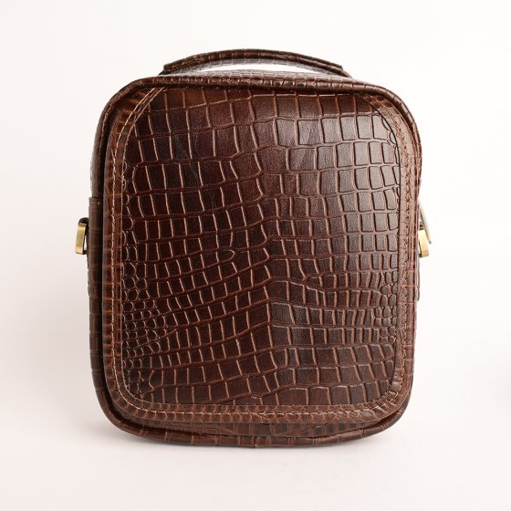 کیف کراس بادی مردانه طرح کایسر چرم کروکودیل قهوه ای