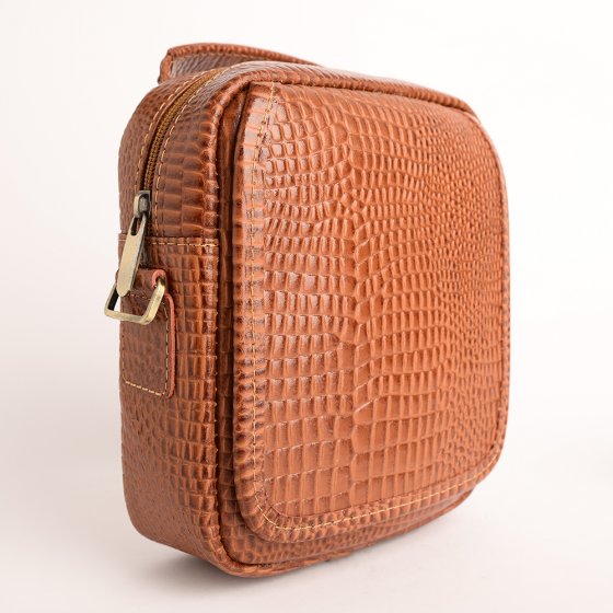 کیف کراس بادی مردانه طرح کایسر چرم کروکودیل عسلی