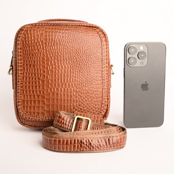 کیف کراس بادی مردانه طرح کایسر چرم کروکودیل عسلی