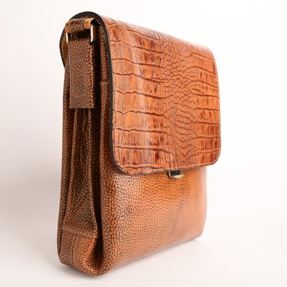 کیف کراس بادی مردانه طرح سینا چرم فلوتر عسلی