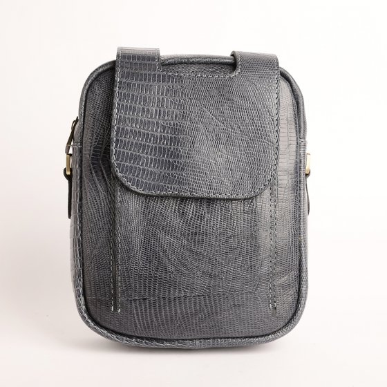 کیف کراس بادی مردانه طرح اسپرت چرم لیزارد طوسی