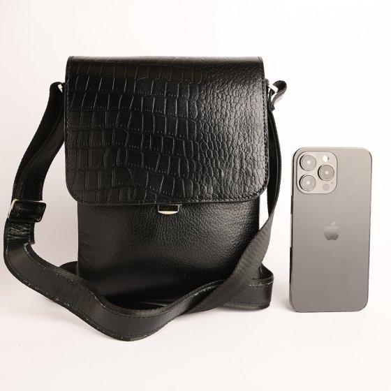 کیف کراس بادی مردانه طرح سینا چرم فلوتر مشکی