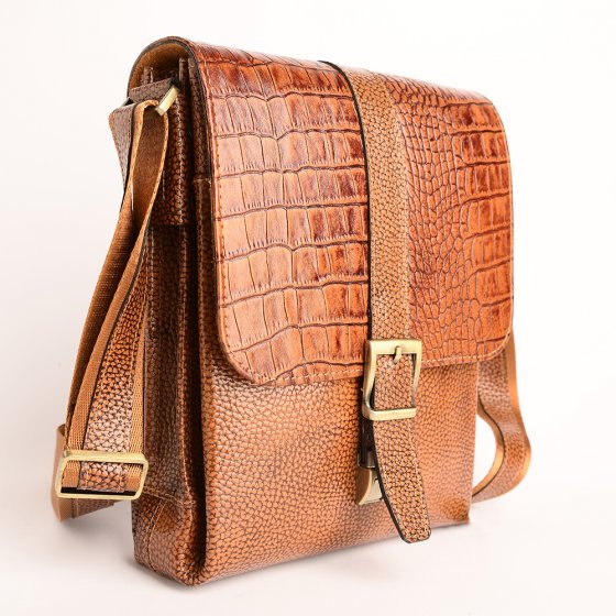 کیف کراس بادی مردانه طرح سپنتا چرم فلوتر عسلی