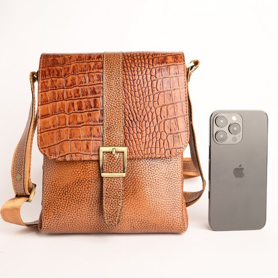 کیف کراس بادی مردانه طرح سپنتا چرم فلوتر عسلی