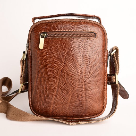 کیف کراس بادی مردانه طرح آیریک بزرگ چرم لیزارد عسلی