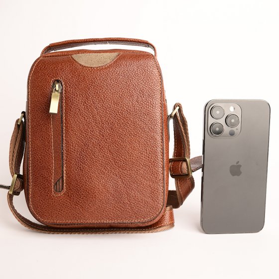 کیف کراس بادی مردانه طرح آیریک بزرگ چرم فلوتر عسلی