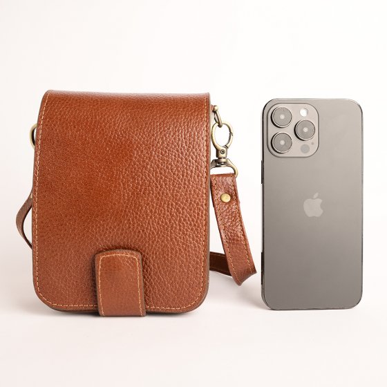 کیف کراس بادی مردانه طرح شاهان چرم فلوتر عسلی