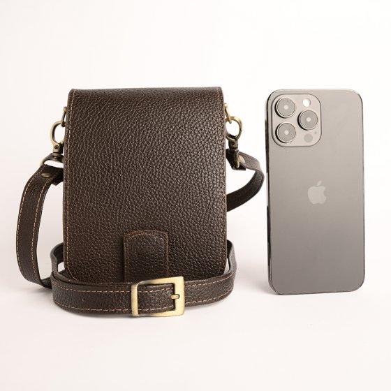 کیف کراس بادی مردانه طرح شاهان چرم فلوتر قهوه ای