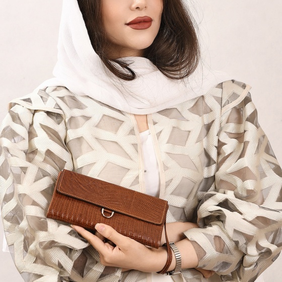 کیف دستی زنانه طرح ملیسا چرم لیزارد عسلی