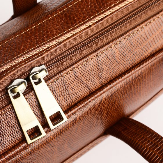 کیف اداری طرح کابوک چرم لیزارد عسلی