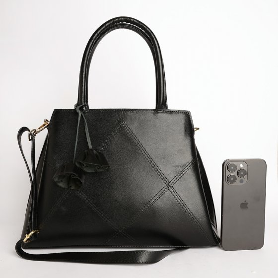 کیف مجلسی زنانه طرح شبنم چرم ساده مشکی