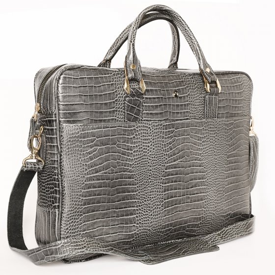 کیف اداری چرم خاکستری